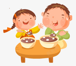 小孩吃汤圆素材