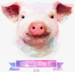 彩绘猪矢量图素材