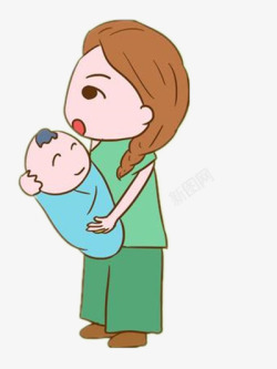 抱着婴儿的母亲素材