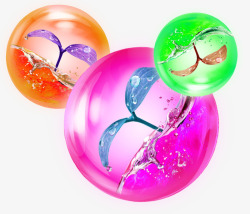 粉色水球彩色美丽水晶球高清图片