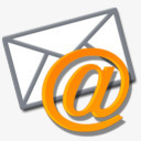 橙灰色水晶立体图标email图标