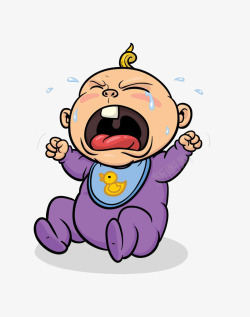 大哭的小婴儿卡通婴儿哭闹高清图片