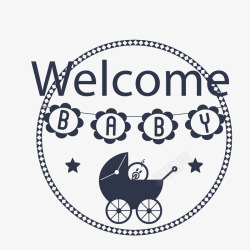 欢迎婴儿黑白色欢迎婴儿婴儿标签矢量图高清图片