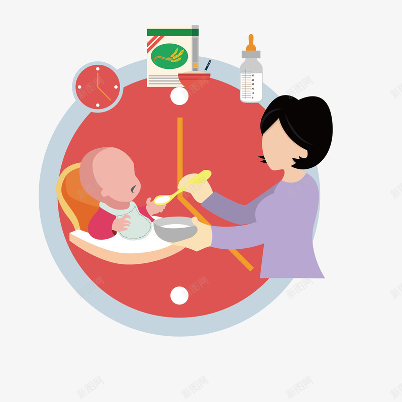婴儿护理矢量图ai免抠素材_88icon https://88icon.com 儿童 妈妈 婴儿护理 小孩 护理 插图 插图免费下载 矢量图