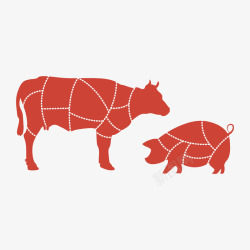 红色猪肉纹理质感元素素材