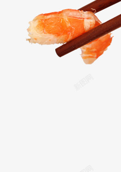 筷子夹虾图素材