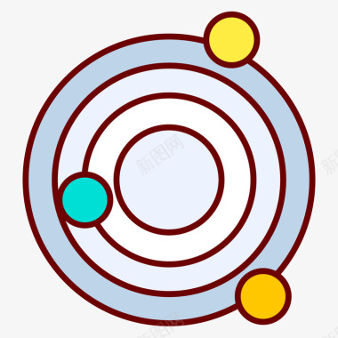 蛋蛋卡通彩色手绘圆环星球元素图标图标