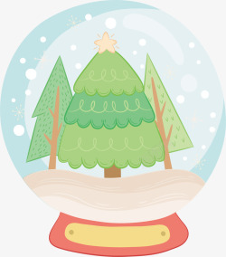 可爱圣诞树水晶球素材