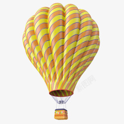 黄色条纹热气球素材