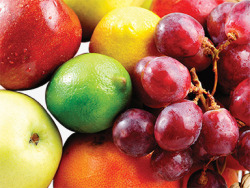 葡萄苹果水果堆素材