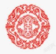 红色墨迹圆环装饰素材