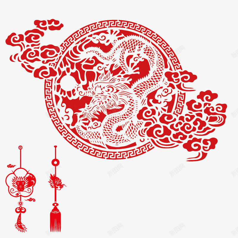 中国剪纸psd免抠素材_88icon https://88icon.com 中国剪纸 中国风 剪纸素材 过年素材