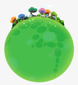 绿色的地球各种颜色树素材