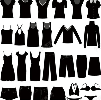 创意火焰山各种服装矢量图图标图标