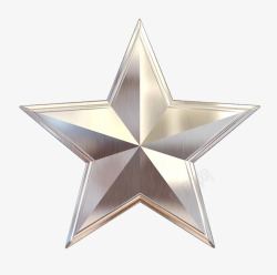 银色质感手绘五角星素材