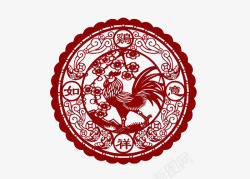 鸡年剪纸素材
