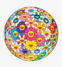 彩色向日葵图案水晶球素材
