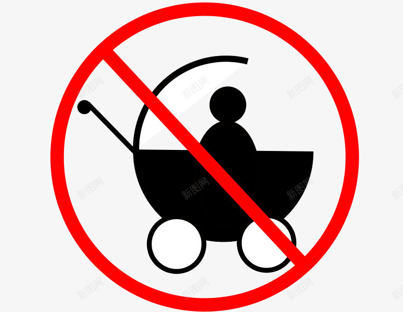 禁止推婴儿车的卡通标志png免抠素材_88icon https://88icon.com 卡通 婴儿车 标志 禁止标志