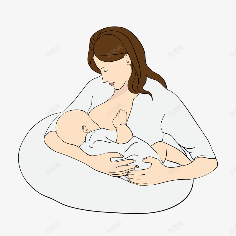 怀抱式母乳喂养矢量图ai免抠素材_88icon https://88icon.com 喂养 婴儿 怀抱 手绘 母乳 母亲 矢量图