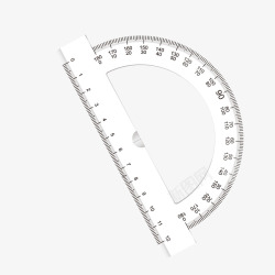 透明塑料质感量角器矢量图素材