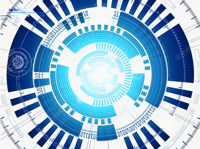 蓝色科技数码几何圆环png免抠素材_88icon https://88icon.com 几何 圆环 数码 科技 蓝色