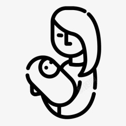卡通母亲抱婴儿图案素材