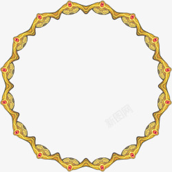 红宝石金色圆环欧式花纹素材