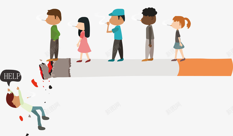 精美禁烟日插画矢量图ai免抠素材_88icon https://88icon.com 健康 卡通 插画设计 生活 禁烟 禁烟日插画 矢量图