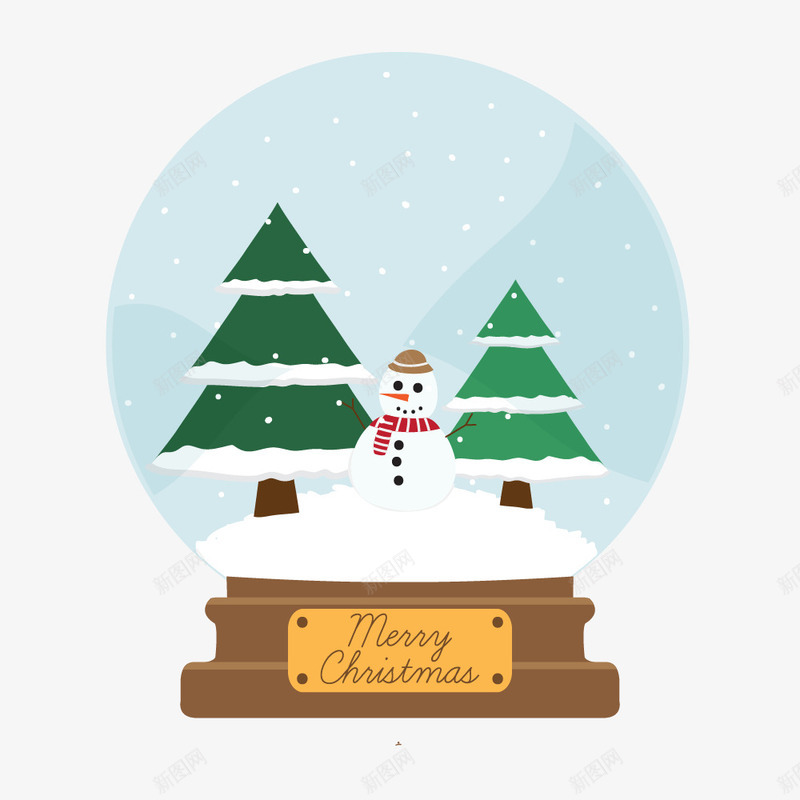 漂亮圣诞节雪人水晶球png免抠素材_88icon https://88icon.com 圣诞节 水晶球 雪人