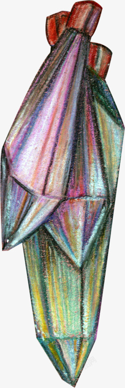 卡通手绘彩色水晶钻石装饰素材