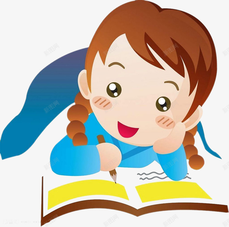 小女孩读书写字png免抠素材_88icon https://88icon.com 写字 小女孩 朗读 看书 读书