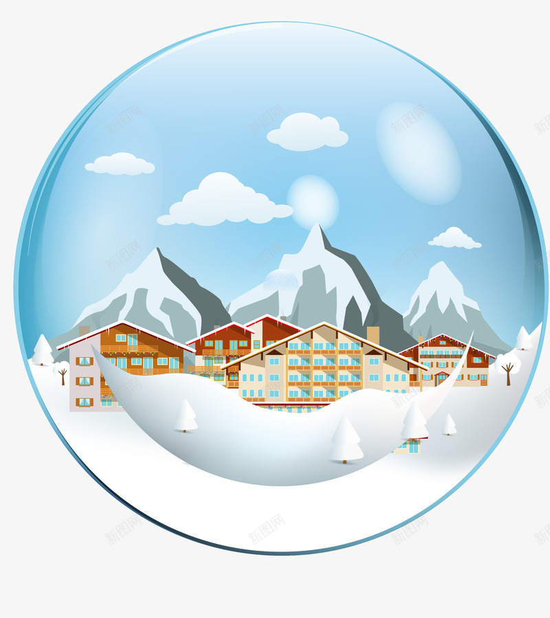 雪山png免抠素材_88icon https://88icon.com 城市 水晶球 雪山