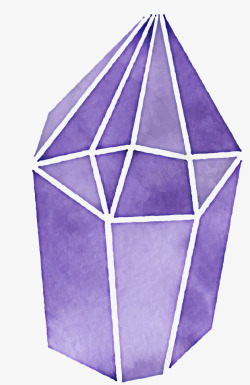 水墨风格紫水晶元素矢量图素材