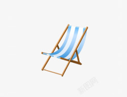 蓝色条纹沙滩椅素材