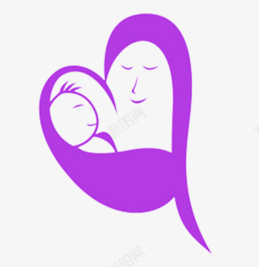 抱着婴儿的妈妈爱心母婴标志图标图标