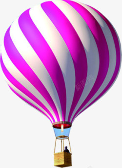 紫色条纹热气球素材