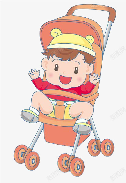 婴儿车里的宝宝png免抠素材_88icon https://88icon.com 卡通 婴儿车 宝宝 微笑
