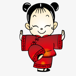 太极小女孩素材
