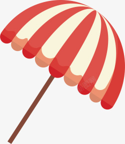 红白条纹夏天阳伞矢量图素材