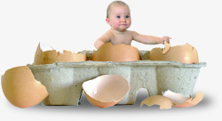 合成小孩鸡蛋壳插图素材