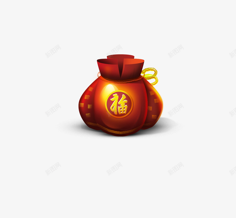 红色喜庆福袋png免抠素材_88icon https://88icon.com 喜庆 福袋 红色 财富 过年