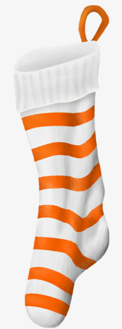 橘色条纹圣诞袜素材