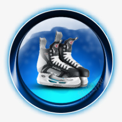 水晶蓝色水晶圆形图标溜冰鞋图标