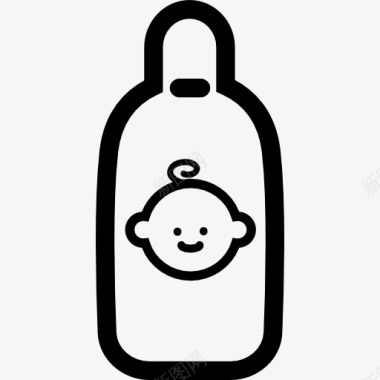 婴儿杯婴儿奶瓶的婴儿的脸图标图标
