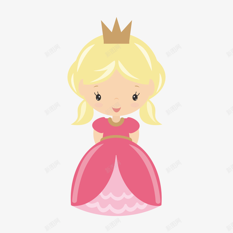 粉色可爱的小公主png免抠素材_88icon https://88icon.com 动漫动画 卡通人物 卡通手绘 女孩 小公主 小公主图案 装饰图