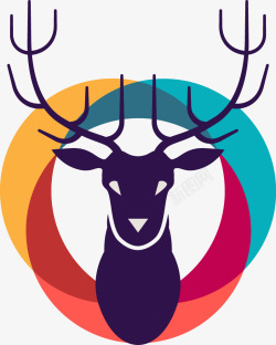 麋鹿圆环彩色麋鹿高清图片