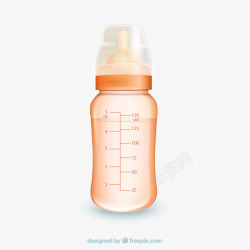 刻度奶瓶婴儿奶瓶矢量图高清图片