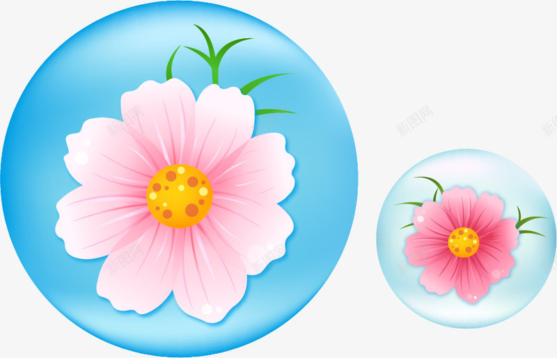 手绘水晶球png免抠素材_88icon https://88icon.com 手绘 水晶球 花朵