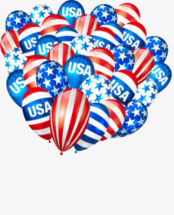 美国独立日美国气球矢量图素材
