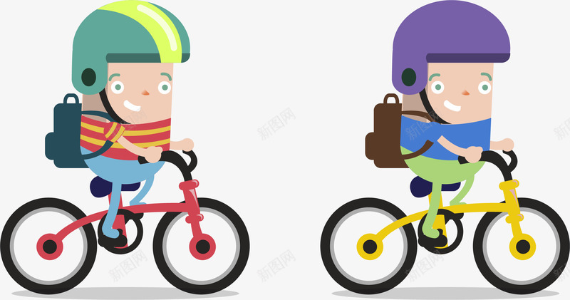 骑自行车上下学png免抠素材_88icon https://88icon.com 上下学路上 共享单车 卡通 小孩 小男孩 绿色出行 背书包 脚踏车 自行车 骑行者